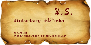 Winterberg Sándor névjegykártya